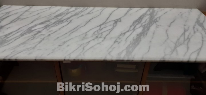Shegun wood showcase with Marble top